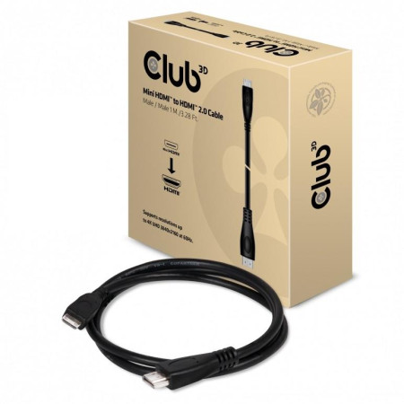 Mini HDMI Į HDMI Kabelis 1m (M/M) CLUB3D