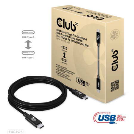 USB-C į USB-C laidas 2m CLUB3D
