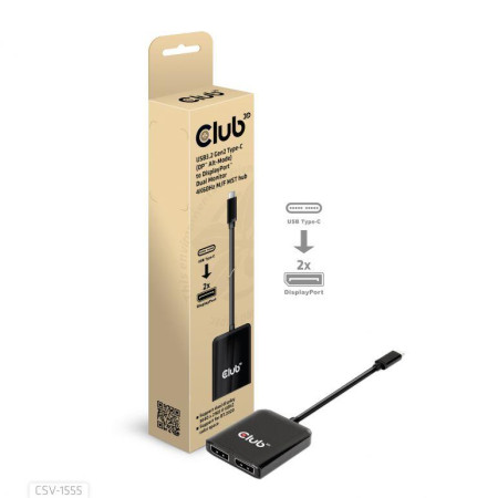 I/O HUB USB-C į DP DUAL CLUB3D