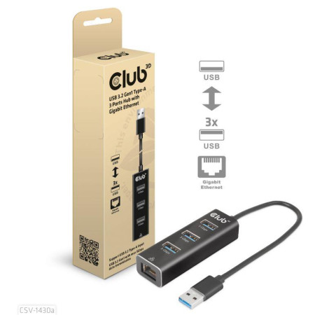USB 3.2 hub 3 prievadai