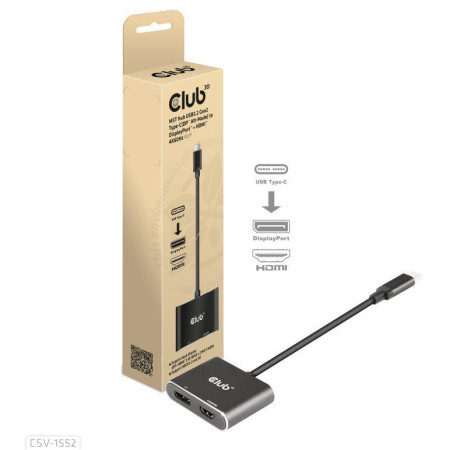 I/O HUB USB-C DP/HDMI Juodas