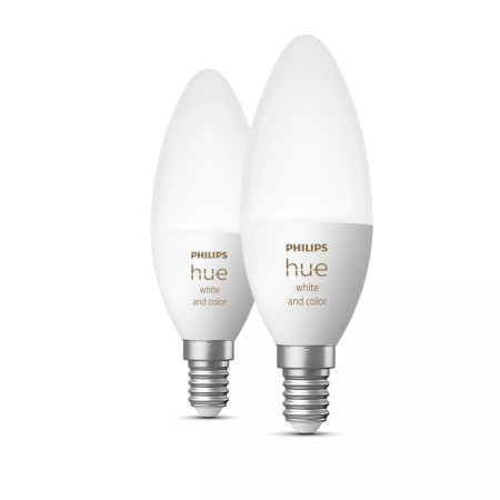 Philips Hue E14 5,3W RGBW žvakė (2 pakuotės)