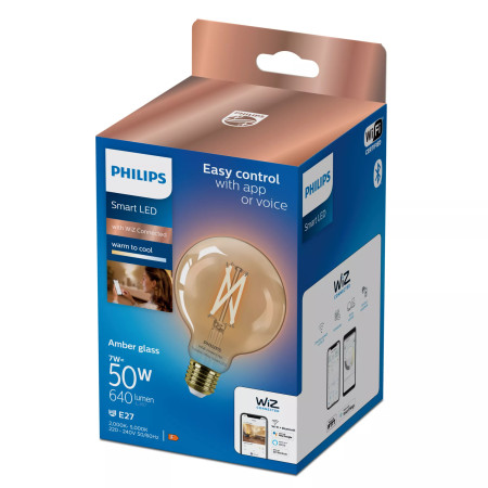Philips Smart E27 G95 7W (50W) burbulinė lemputė