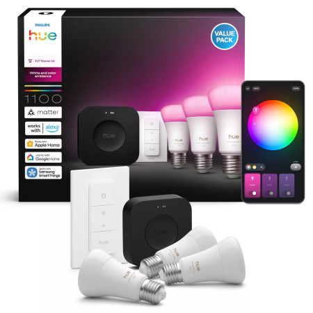 Philips Hue Bridge Pro + 3 x E27 + Dimerio jungiklis