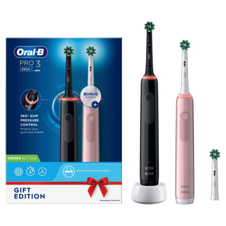 Oral-B Pro 3 3900N Duo juodas/rožinis