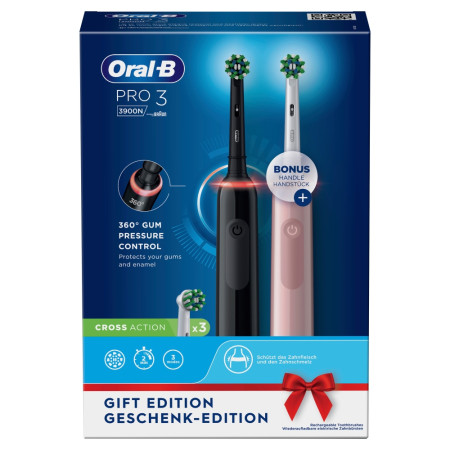 Oral-B Pro 3 3900N Duo juodas/rožinis