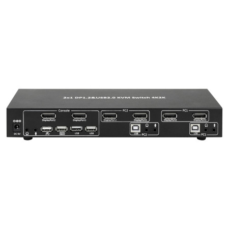 Techly KVM Perjungiklis 2/1 DisplayPort/USB