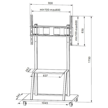 Mobilus televizoriaus stovas LED/LCD/PDP 55-100", 150kg