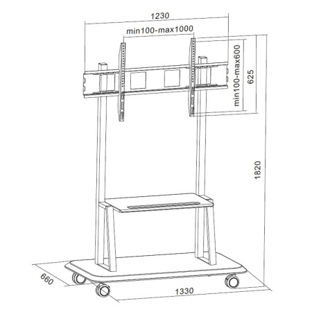Mobilus televizoriaus stovas LED/LCD/PDP 55-120", 150kg