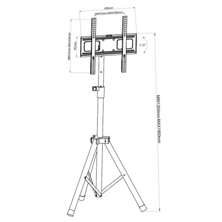 Techly 108002 TV stovas LED/LCD/PDP, 17-60", 35kg, tripod