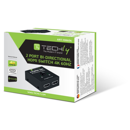 Techly 108606 2-Port HDMI Perjungiklis