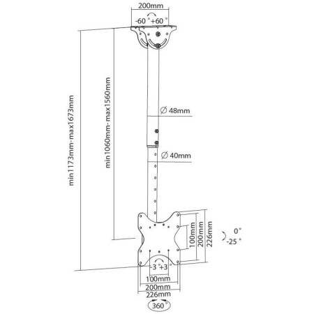 Techly 020614 42" XL monitorių laikiklis