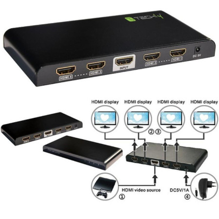 Techly HDMI 4-portų skirstytuvas