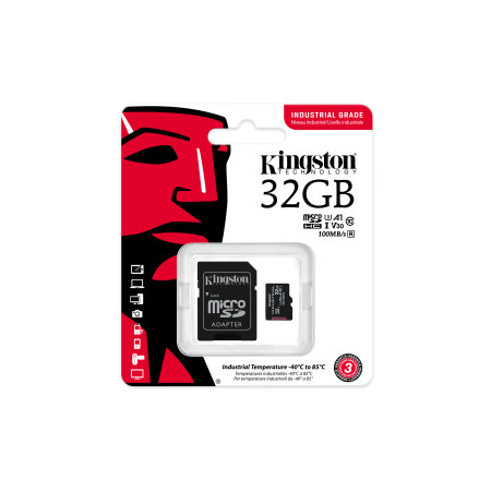 Kingston Technology Industrial 32 GB MicroSDHC UHS-I Klasės 10