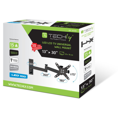 Techly LCD sieninis laikiklis (301498) 30" juodas