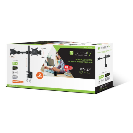 Techly dvigubas LCD monitoriaus laikiklis (301740) 13-27"