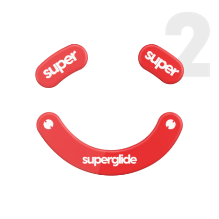 Pulsar Superglide 2 Stikliniai Pelytės Padukai Razer Deathadder V3 Pro Raudoni