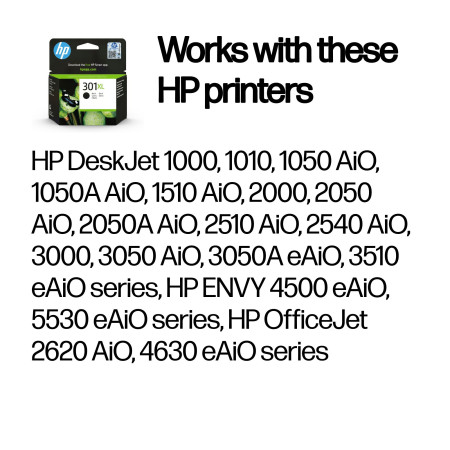HP 301 XL juodas rašalas CH563EE