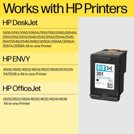 HP 301 XL juodas rašalas CH563EE