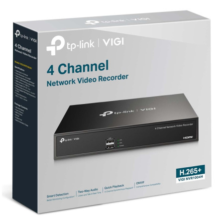 TP-Link VIGI NVR1004H įrašymo įrenginys (juodas)