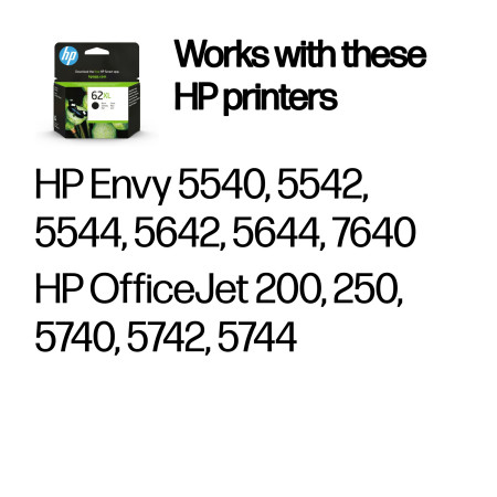 HP 62 XL juodas rašalas