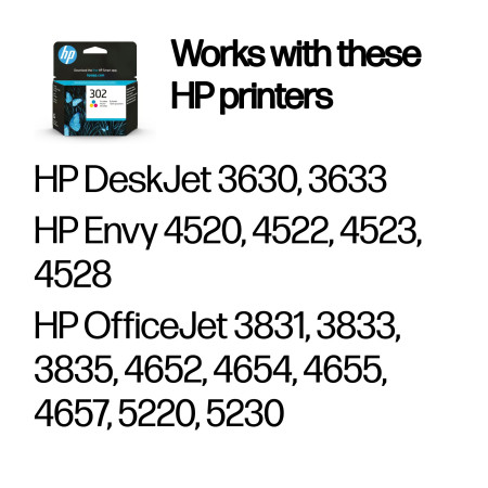 HP 302 trijų spalvų rašalas F6U65AE Instant Ink