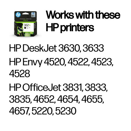 HP 302 XL juodas rašalas F6U68AE