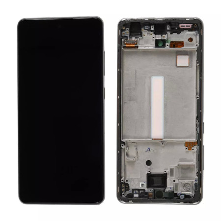 Samsung A52 4G/A526 5G Ekranas su lietimui jautriu stikliuku ir rėmeliu juodas OLED