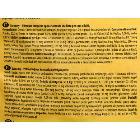 JOSERA JosiDog Economy 15kg sausieji šunų ėdalai
