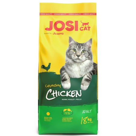 JosiCat Crunchy Chicken sausa katės maistas 18kg