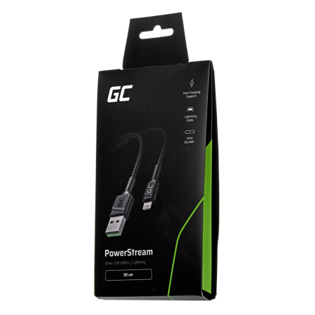 Green Cell GC PowerStream USB-A - Lightning 30cm kabelis