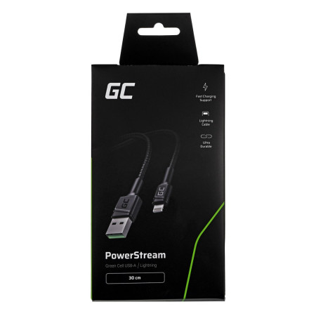 Green Cell GC PowerStream USB-A - Lightning 30cm kabelis
