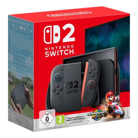 Nintendo Switch 2 + Mario Kart World nešiojamoji žaidimų konsolė 20,1 cm (7.9") 256 GB Lietimui jautrus ekranas „Wi-Fi“ Juoda