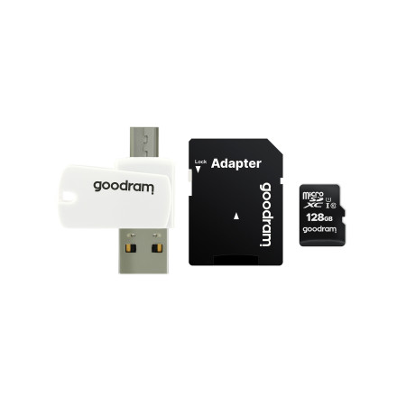 GOODRAM 128GB microSDXC class 10 su adapteriu ir skaitytuvu