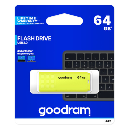 GoodRAM 64GB UME 2 USB atmintinė geltona