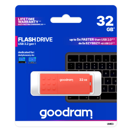 GOODRAM 32GB UME 3 Oranžinis [USB 3.2 gen. 1]