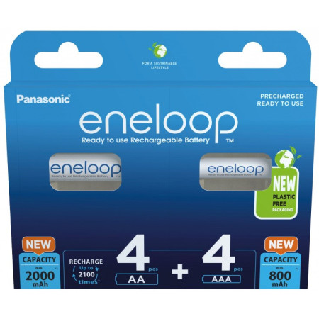 Panasonic Eneloop 4x AA 2000mAh + 4x AAA 800mAh rinkinys