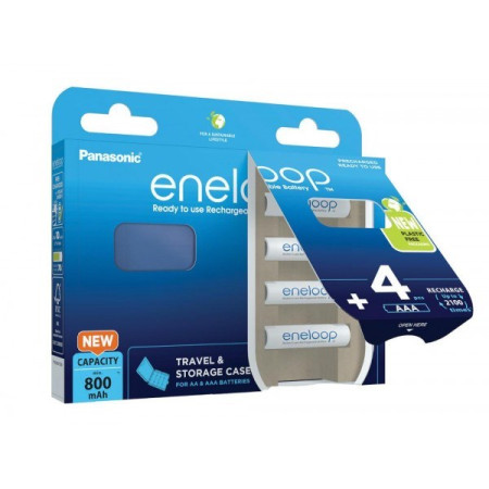 Panasonic Eneloop AAA 800mAh 4 vnt + dėžutė