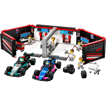 LEGO City 60444 F1 garažas ir Mercedes-AMG bei Alpine bolidai