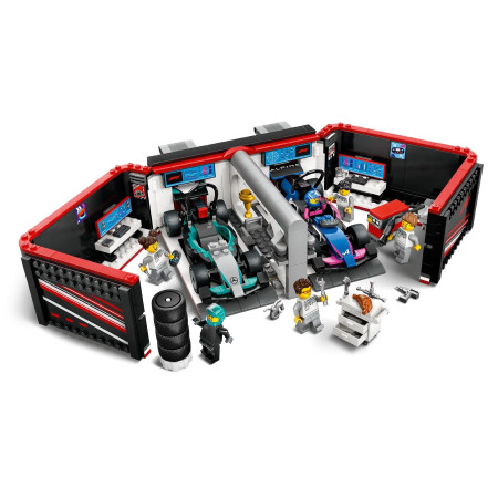 LEGO City 60444 F1 garažas ir Mercedes-AMG bei Alpine bolidai