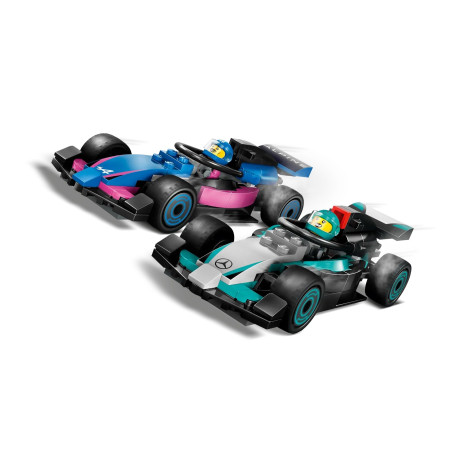 LEGO City 60444 F1 garažas ir Mercedes-AMG bei Alpine bolidai