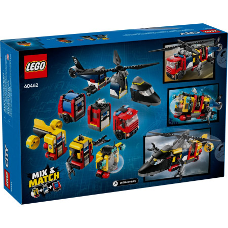 LEGO City 60462 Rinkinys su sraigtasparniu, gaisriniu automobiliu ir povandenine valtimi