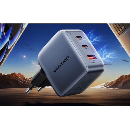 Vention 70W GaN PD 1x USB-A 2x USB-C
