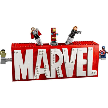 LEGO Super Heroes Marvel 76313 MARVEL logotipas su minifigūrėlėmis