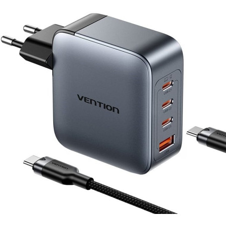 Vention 100W GaN Įkroviklis su 1x USB-A ir 3x USB-C