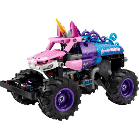LEGO Technic 42220 Monster Jam Sparkle Smash su pull-back mechanizmu