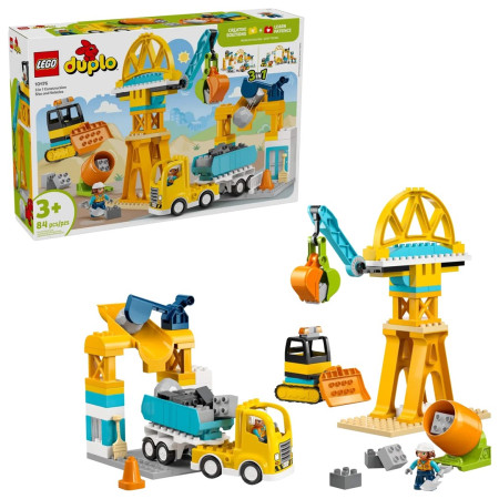 LEGO Duplo Town 10476 Statybų aikštelė su transporto priemonėmis 3 in 1