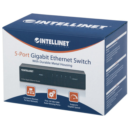 Intellinet 530378 tinklo komutatorius Gigabit Ethernet (10/100/1000) Juoda