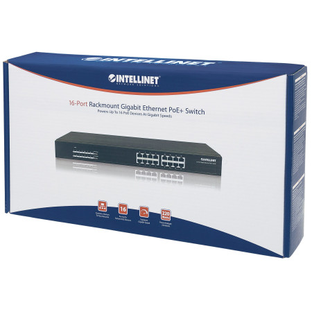 Intellinet 560993 Nevaldomas L2 Gigabit Ethernet tinklo komutatorius su PoE