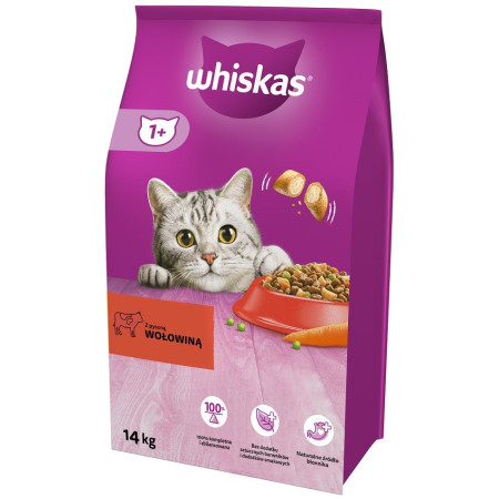 WHISKAS jautiena 14kg - sausa kačių maistas